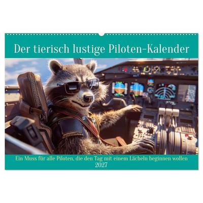 Der tierisch lustige Piloten-Kalender (Wandkalender 2027 DIN A2 quer), CALVENDO Monatskalender
