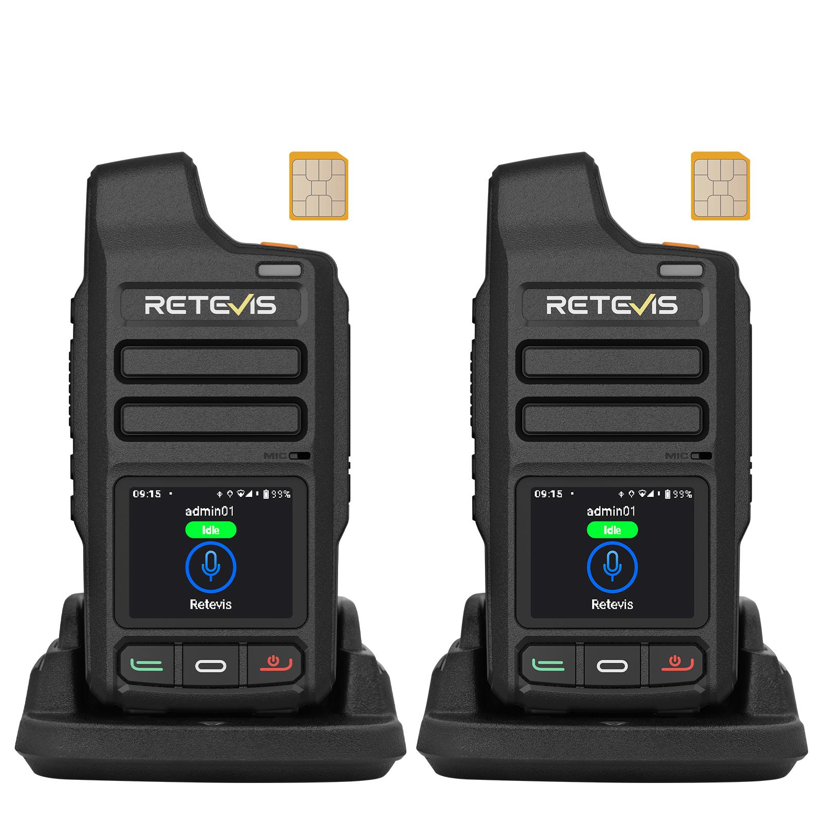 Retevis L71 Walkie Talkie 4G, PoC-Funkgeräte Unterstützt WLAN und Zello, mit Unbegrenzter Reichweite und Typ-C,4000 mAh für Familienausflüge im Freien