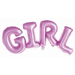 Folienballon Buchstabengirlande Girl Mädchen rosa