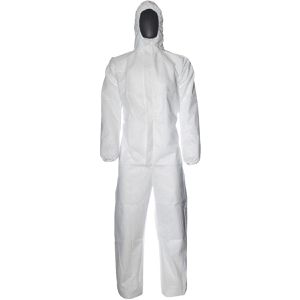 Feldtmann Schutzanzug ProShield 20, weiß, Größe.M, mit Kapuze, Einweg-Overall, PSA-Kategorie 3 Typ 5/6