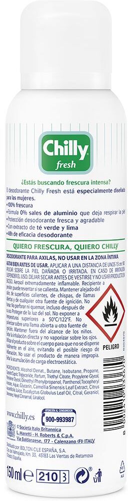 Chilly Fresh déodorant vaporisateur 150 ml
