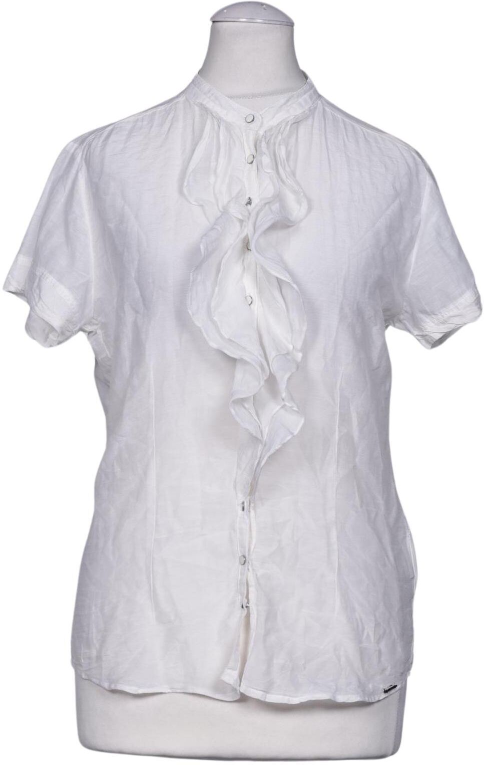 Guess Damen Bluse, Weiß, Gr. S, Baumwolle / Seide - Second Hand