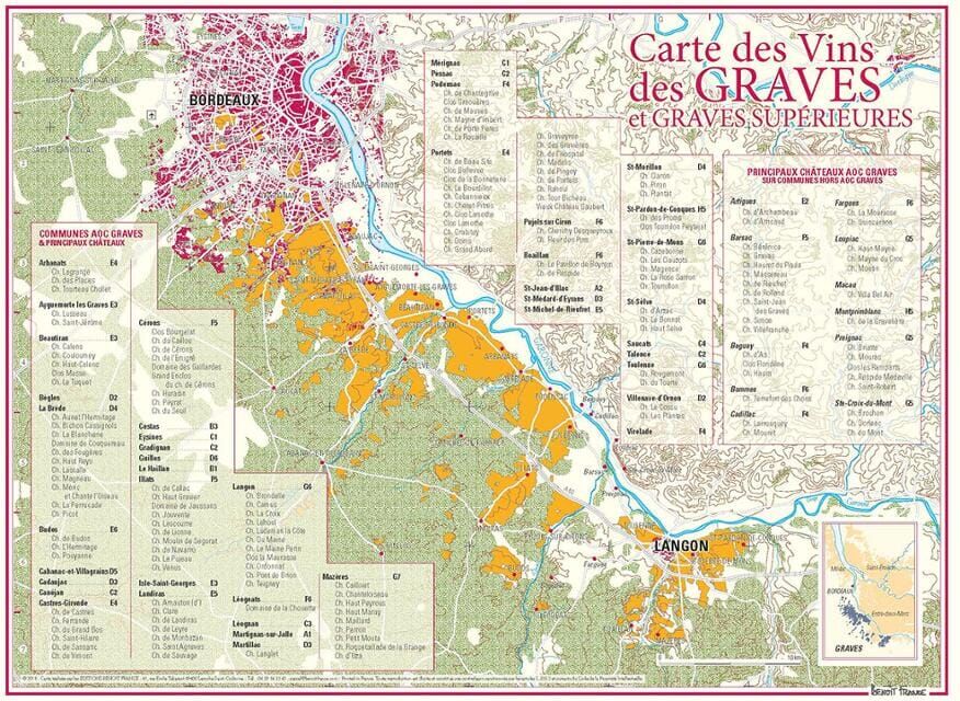 Carte des vins des Graves   Benoit France