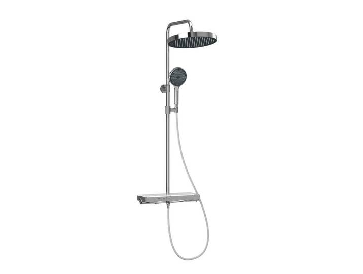Emke Überkopfbrauseset mit Thermostat Drei Wasserauslassmethoden Chrom, Chromfarben, Metall, Rechteckig, 13.5x106x44.6 cm, Badezimmer, Baden & Duschen, Duscharmaturen