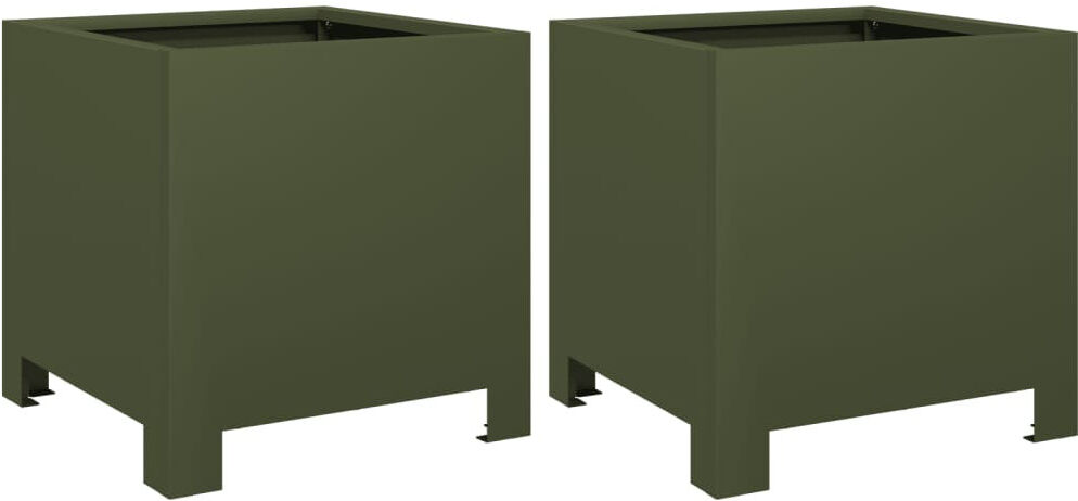 vidaXL Outdoor Planter Box Olive 30cm H x 30cm W x 30cm D