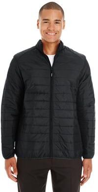 CORE365 CE700 Men's Prevail Packable Puffer Jacket in Black size Medium   Polyester