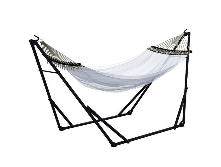 Outsunny Hängemattengestell, Metal, Nylon, Weiß, Metall, 89x100x263 cm, Gartenmöbel, Gartenschaukeln, Hängematten