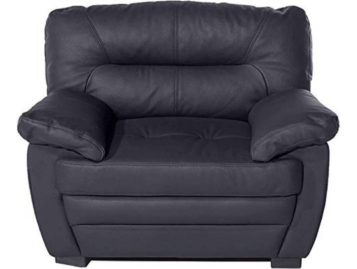 Mivano Ledersessel Royale / Zeitloser, bequemer Sessel mit hoher Rückenlehne / 110 x 86 x 90 / Lederimitat, Schwarz