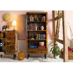 Regal Altholz 90x35x180 mehrfarbig lackiert SIXTIES #107