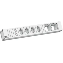 Bachmann Multi-Tischsteckdose EB weiß Aluminium 912.715