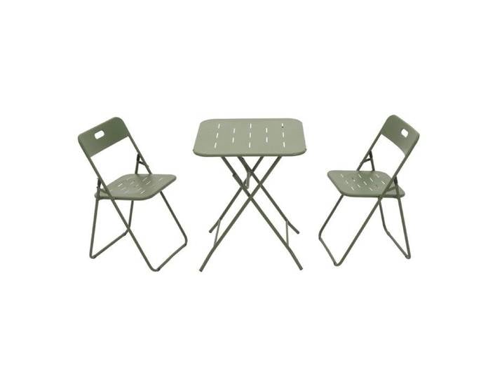 Ensemble bistro 3 pièces - Set bistro pliable - Acier E-coating - Pliable résistant aux intempéries - Vert