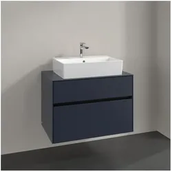 Villeroy und Boch Collaro Waschtischunterschrank C12400VQ 80x54,8x50cm, Waschtisch mittig, marine blue