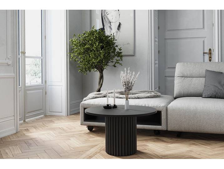 Design Möbel Couchtisch LOMELO – Runder Couchtisch im modernen Design (67x67x42 cm)