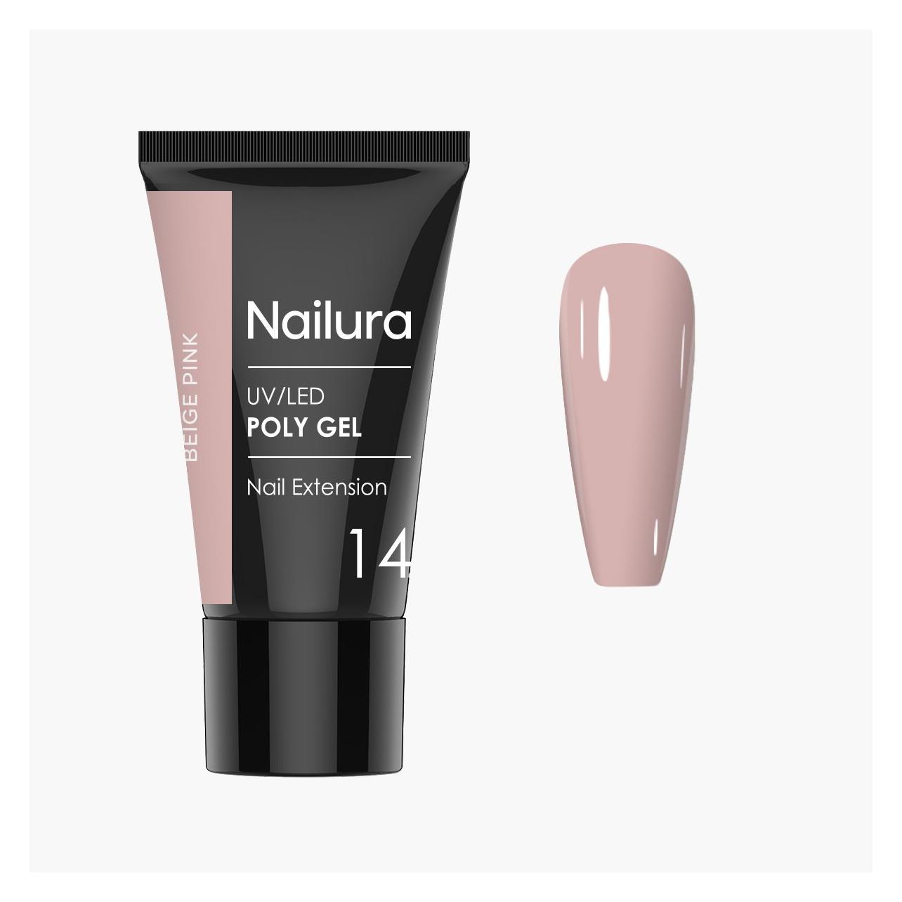 Nailura - Poly Gel 14 - Beige Pink - 30 ml (30 ml) (70439)
