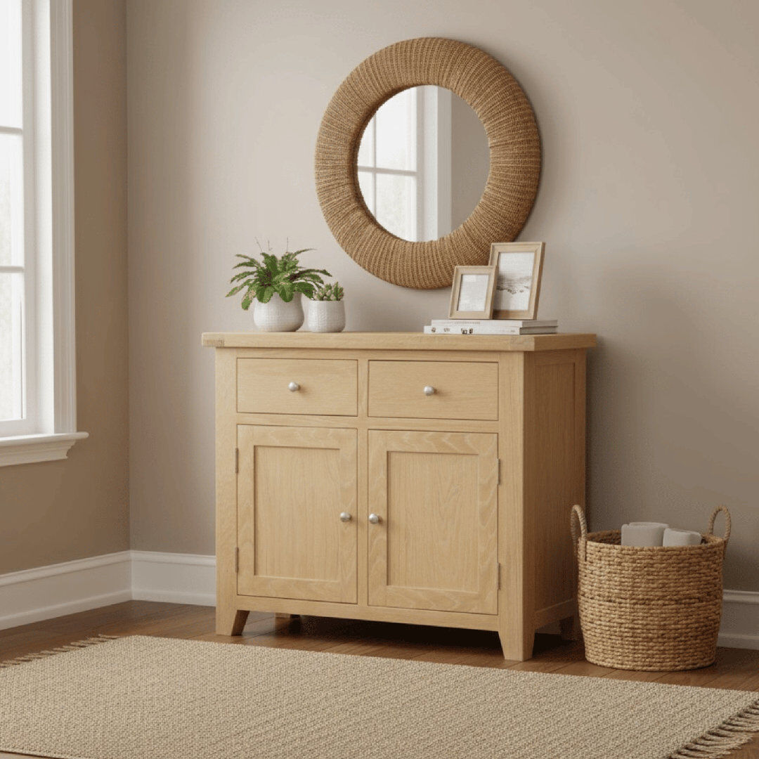 Lark Manor Cooksey Fully Assembled 2 Door 2 Drawer Sideboard Unit Natural 81cm H X 97cm W X 40cm D