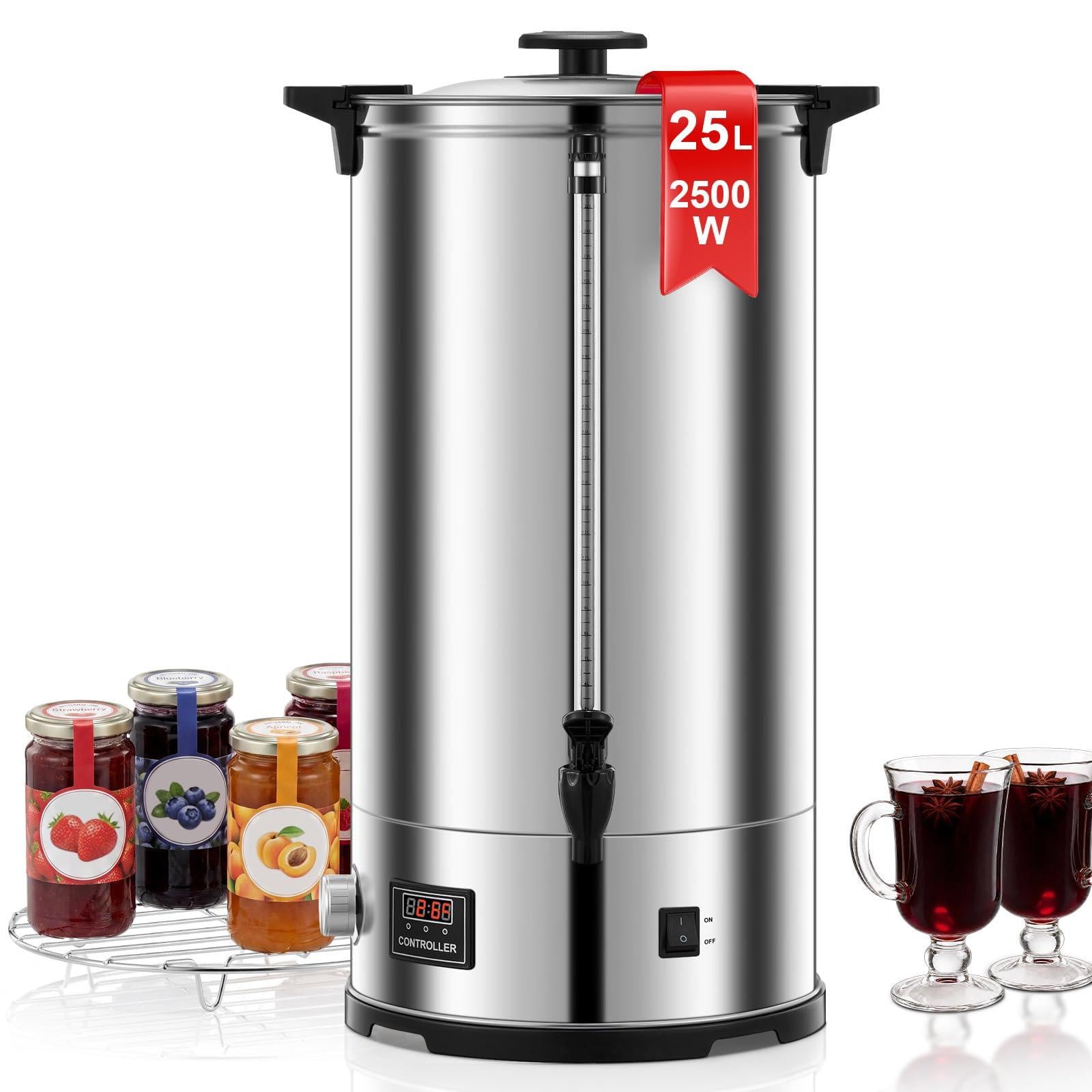 Dripio Glühweinwarmer met tappunt, 25 liter, roestvrij staal, 2500 W