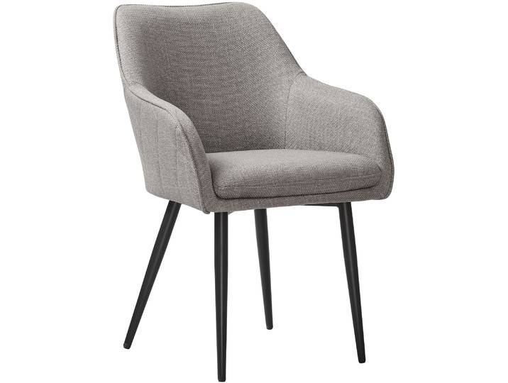Esszimmerstuhl SALESFEVER Boston - Der Stuhl für Ihr Esszimmer , grau (taupe, schwarz, schwarz, taupe), B:61cm H:85cm T:60cm, Metall, Polyester, Stühle, Esszimmerstuhl, Diamantsteppung auf der Rückseite - Charmant & Einzigartig
