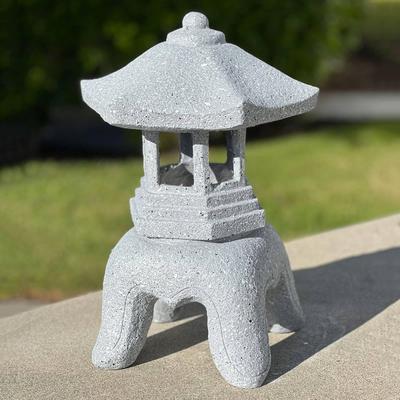 Galt International "Pagoda With Solar Statue 17""H"