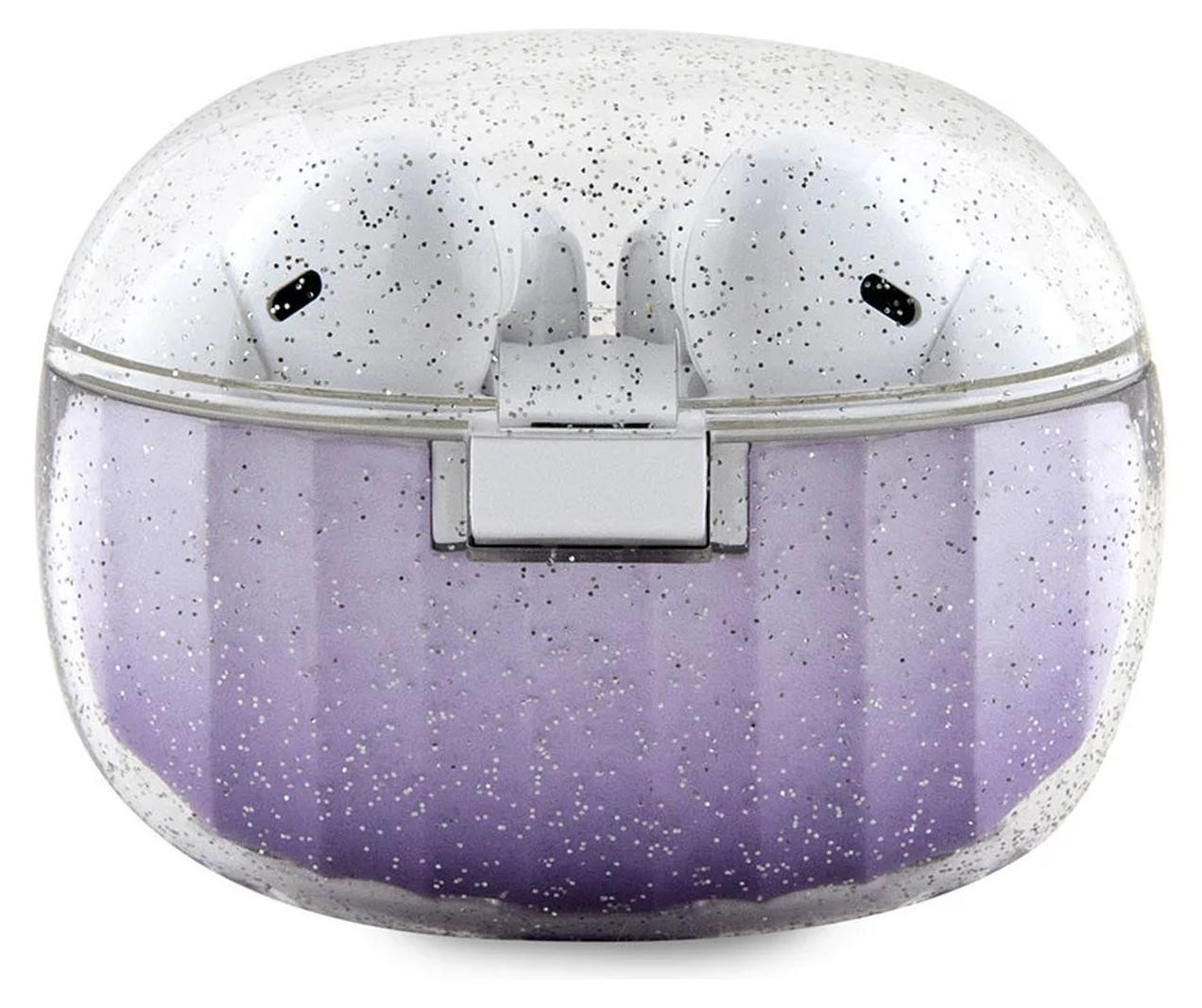 Guess Bluetooth-oordopjes Glitter Gradient TWS met oplaadstation - paars