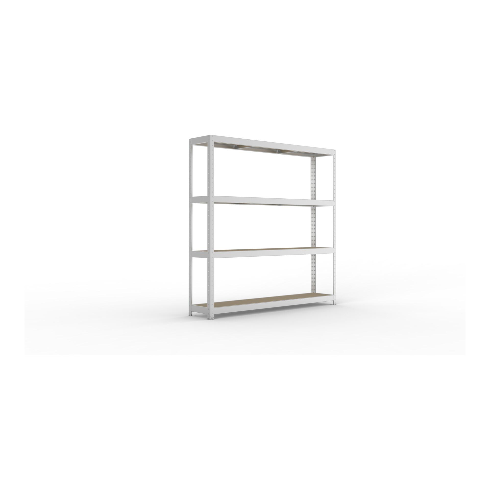 META SPEED-RACK Weitspannregal 1970x2000x400 mm in verzinkt mit 4 Fachebenen und Spanplatten (20081116)