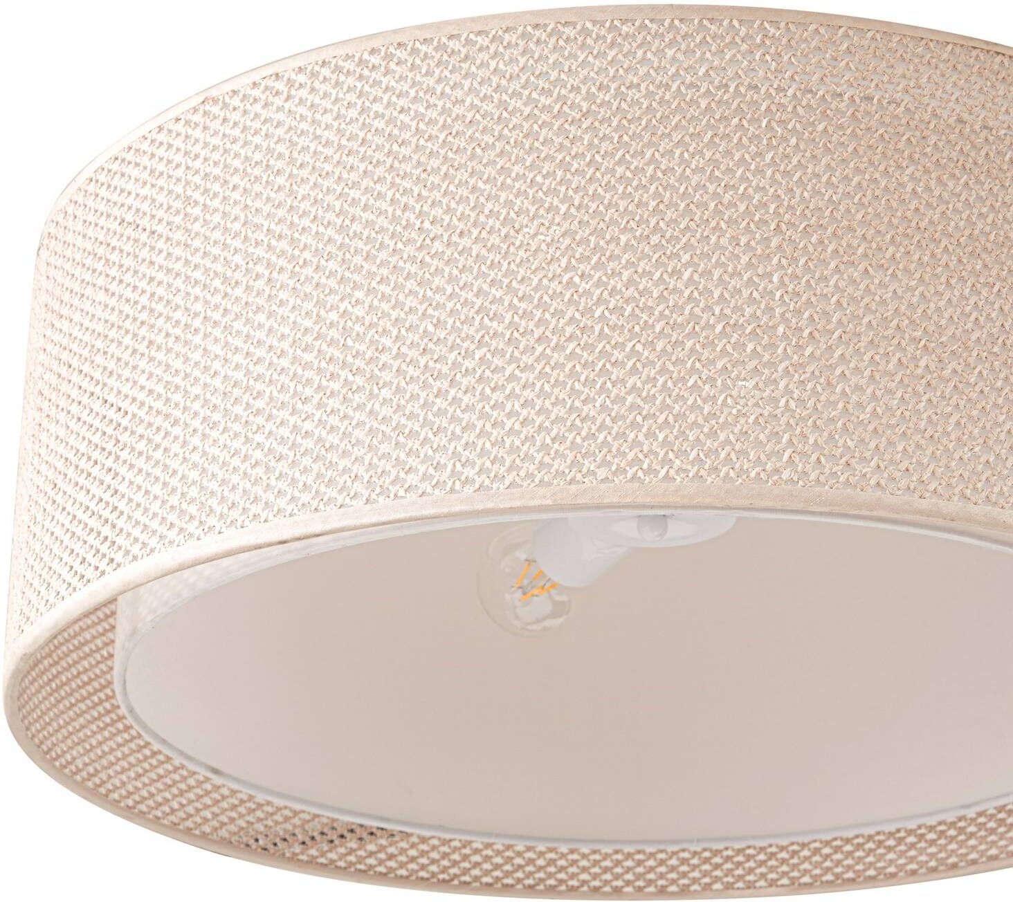 Deckenlampe Soula Lindby, dimmbar, creme / amber, für Wohn- / Esszimmer, Kunststoff, Landhaus / Rustikal, Deckenlampe