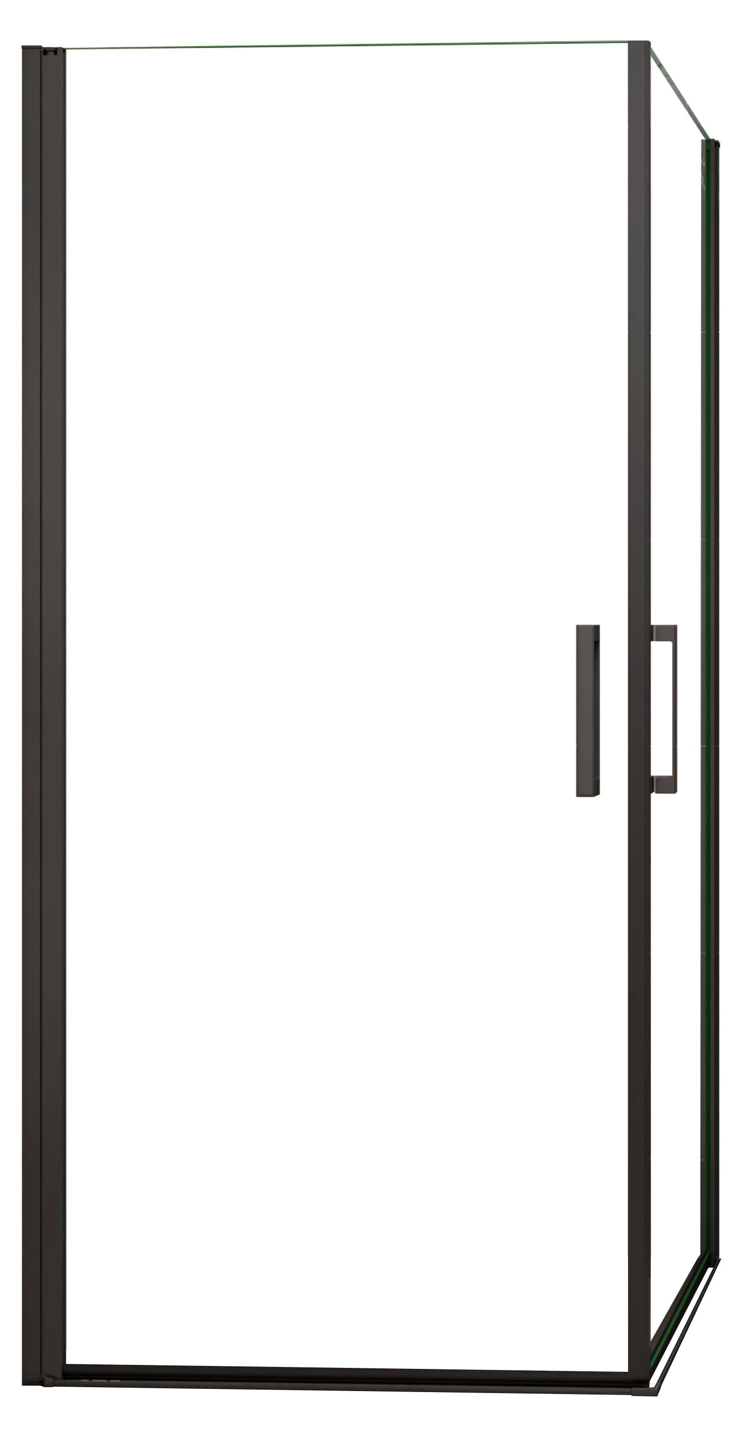 Duschspa Eckeinstieg 90x80cm H.200cm Schwarz Duschkabine 8mm NANO ESG-Glas Schwingtür Drehtür eckdusche Duschabtrennung