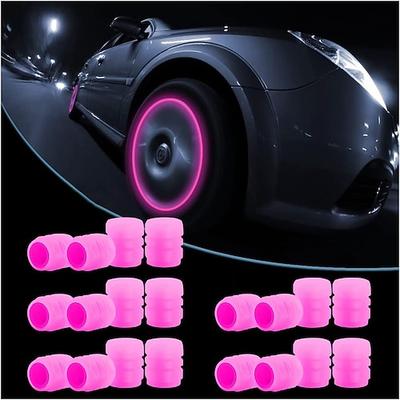 16 Stück fluoreszierende Reifenventilschaftkappen, Autorad-Luftventilabdeckungen, leuchtendes Auto-Außenzubehör, kühles Nachtlicht für Auto, Fahrrad, Motorrad, SUV, LKW und Fahrrad