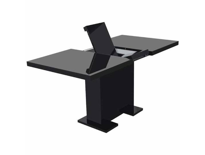Table de cuisine - grand plateau - Table à manger extensible noir brillant - design élégant(27228)