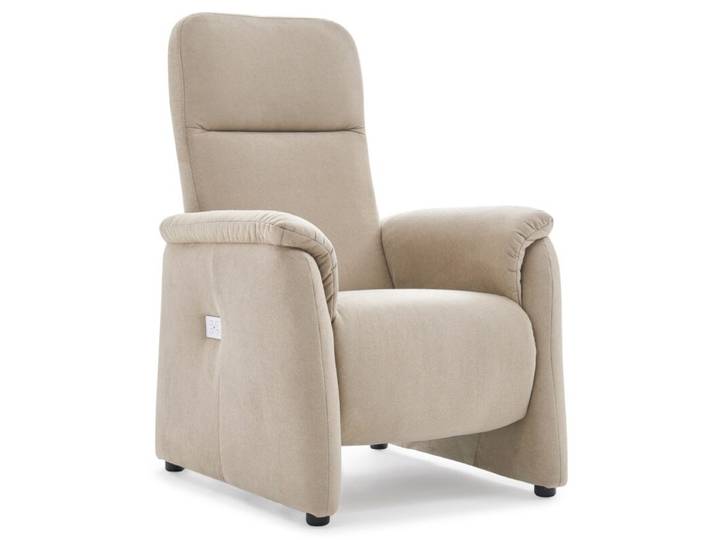 Calizza Interiors Topas Relaxsessel inkl. manueller oder motorischer Relaxfunktion - Flachgewebe Eco-Soil 01 natur - mit motorischer Verstellung automatische Fußteilverstellung, automatische Rückenteilverstellung, manuelle Fußteilverstellung, manuelle Sitzteilverstellung Modern, Zeitlos