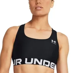 Under Armour BH Mid Branded Sport Bra Schwarz Polyester Medium Damen