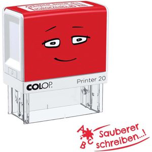 Colop Motivstempel NIO School Sauberer schreiben, Kunststoff, 3,8 x 1,4 cm, selbstfärbend, rot