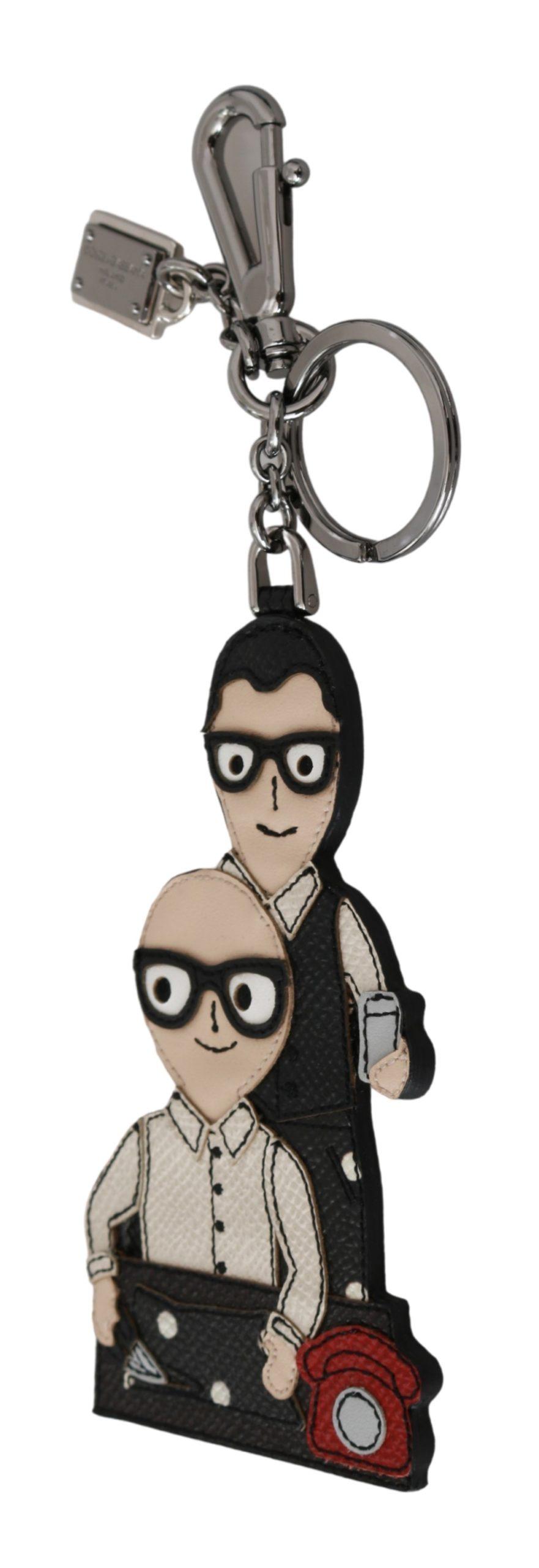 Dolce & Gabbana Leather Dominico Stefano #dgfamily Logo Badge Dames Keychain