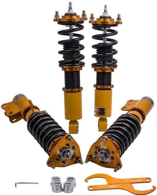 Coilover-Federbein mit einstellbarer Dämpfungsstärke - 24 Einstellmöglichkeiten - 62 cm Länge - Goldfarben - Für Mitsubishi Lancer 2008-2016 - Stoßdämpfersatz