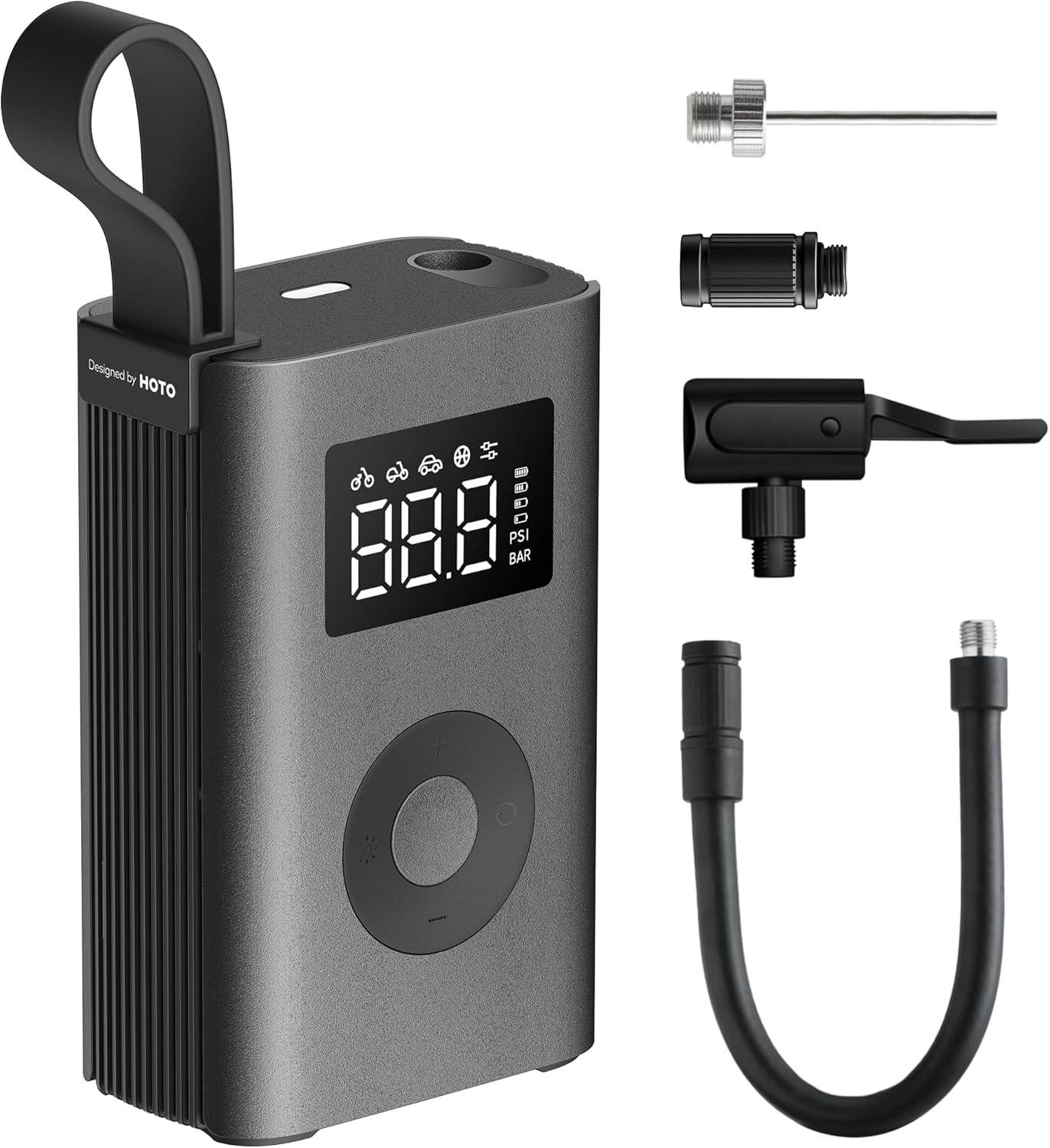 HOTO QWCQA001 Electric Air Pump ADV - Kabelloser Akku-Luftkompressor mit 150 PSI, Digitaldisplay, Auto-Stopp und USB-C