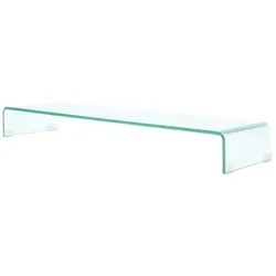 Helloshop26 - TV-Möbel Anrichte Fernsehtisch Design praktisch für Monitor 100 cm Glas transparent
