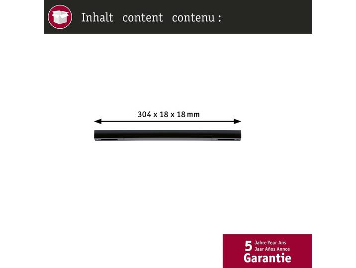Paulmann Mitteleinspeisung URail Zigbee, schwarz matt, lang Zigbee, schwarz, Kunststoff