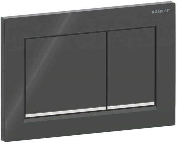 Geberit Betätigungsplatte Omega 20 Square 115080KM1 Platte/Taste schwarz, Streifen hochglanz-vc, für 2-Mengen-Spülung