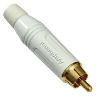 Amphenol RCA Connector Male in White (ACPR-WHT)