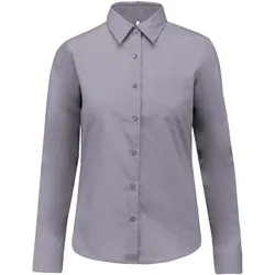 Kariban Damen Popeline Bluse 'Jessica' langarm K549 silver M