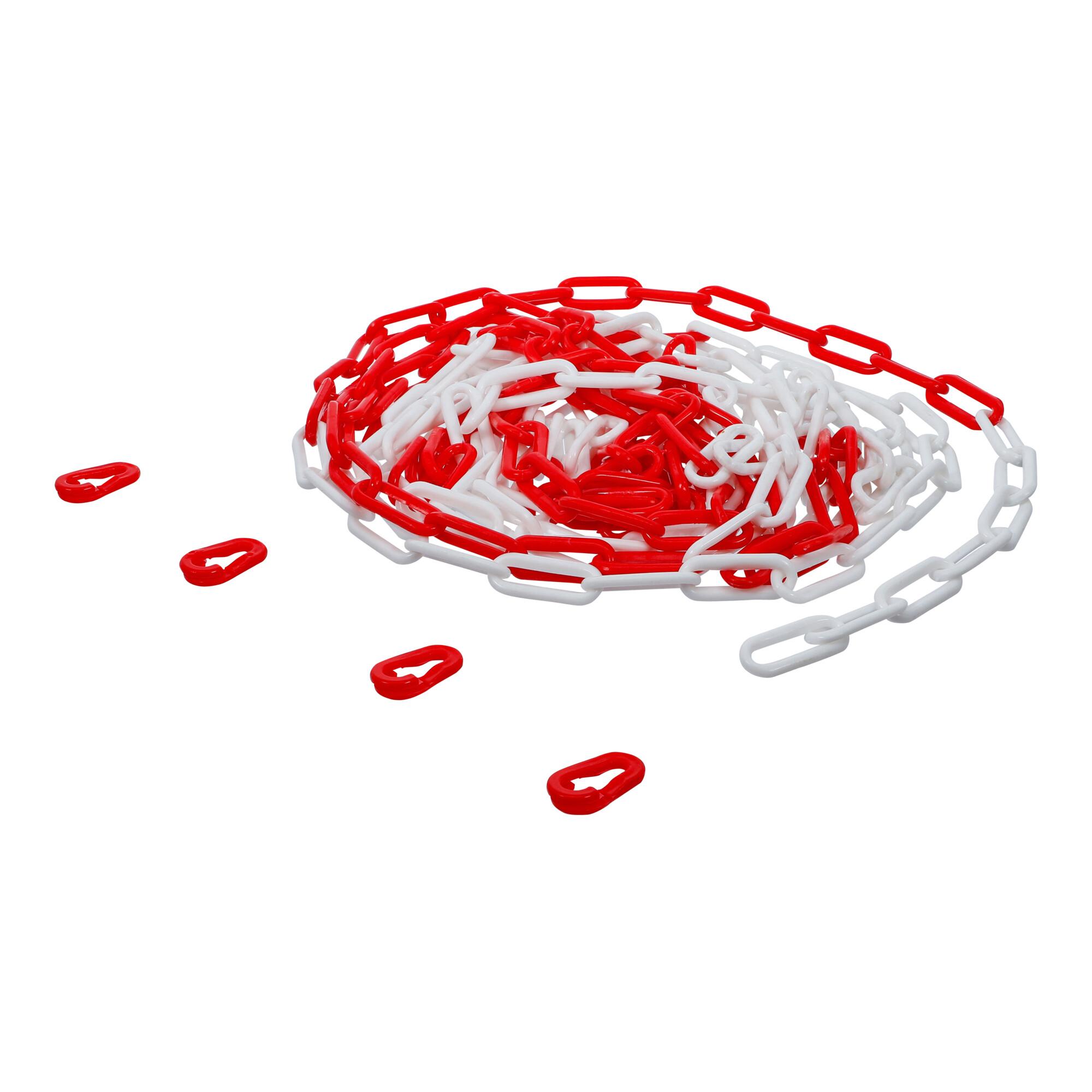 BGS Absperrkette, rot / weiß, 4 Karabiner, Kunststoff, 7,5 m ; BGS Do it yourself (80816)