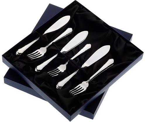 Arthur Price of England Dubarry Sovereign Silver Plate Set of 6 Pairs of Fish Eaters