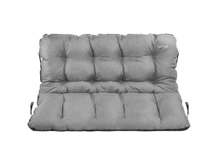 SuperKissen24. Coussin Dossier pour Banc de Jardin Canapé 120x60x50 cm - Bain de Soleil - Extérieur - Imperméable - Lin Gris