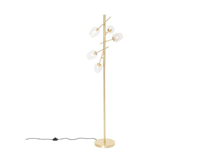 Lampadaire classique doré avec verre 5 lumières - Elien