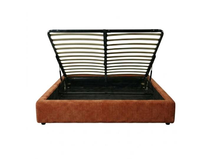Lit coffre terracotta design et fonctionnel 180x200 cm