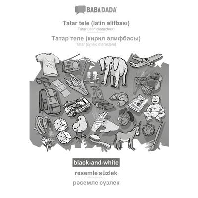 Tatar (latin characters) (in latin script) - Tatar (cyrillic characters) (in cyrillic script), visual dictionary, BW, Taschenbuch von Babadada GmbH,