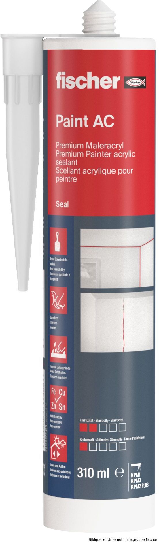fischerwerke fischer Premium Maleracryl Paint, weiß, 310 ml
