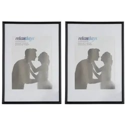 Relaxdays 4 x Bilderrahmen 20x30 cm Schwarz,Transparent