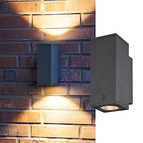 SLV Enola Square Up & Down S LED Wandlamp - Antraciet/Grijs - IP65