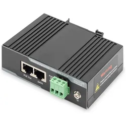 Digitus Industriellerl Gigabit PoE+ Injektor 802.3 af/at 60W Ausgangsleistung Hutschiene und Wanmontage -... (802.3af (PoE), 802.3at (PoE+), 60 W), PoE Injector