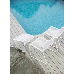 Gartensessel Lido aus Aluminium, modern mit Kufengestell, Weiß, wetterfest und pflegeleicht